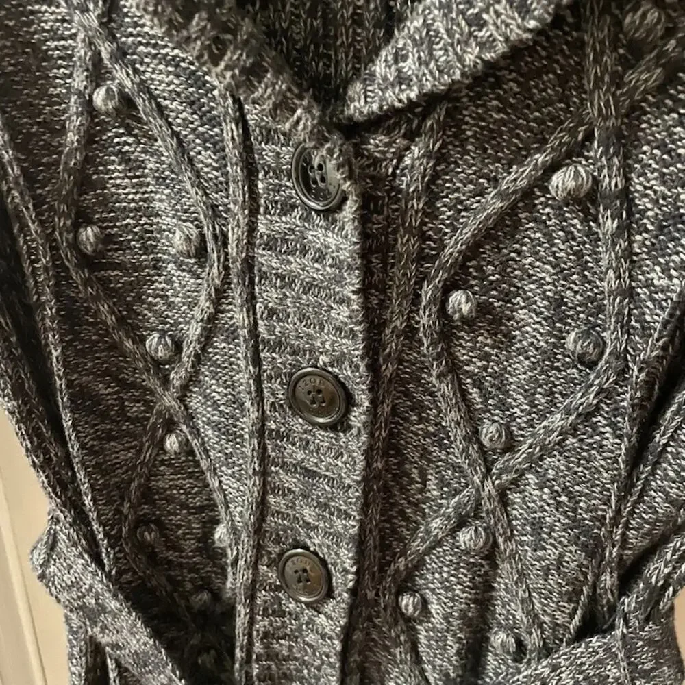 VTG Y2K IZOD Womens Cardigan Sweater XL Cable Knit Cottagecore Boho